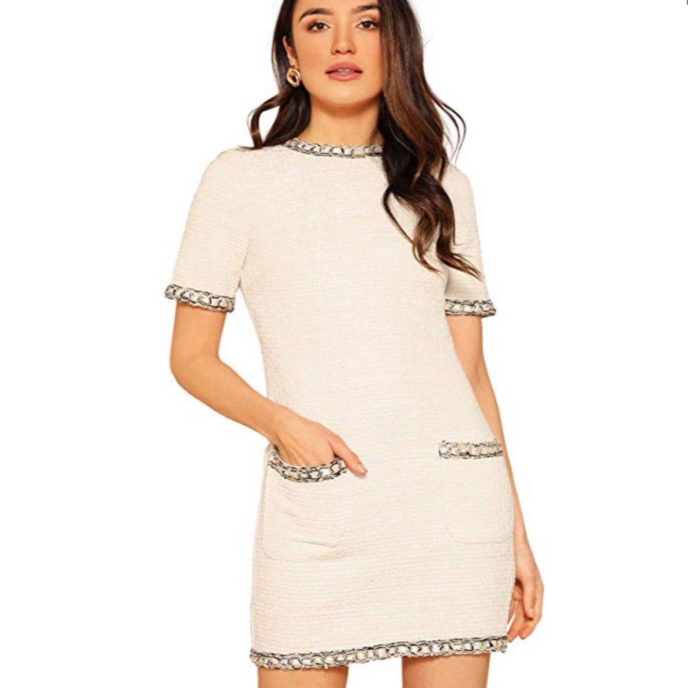 Women’s White Tweed Dress. Never worn. Size XS